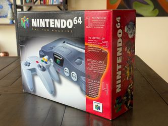 Nintendo 64 Console in Box with Styrofoam and Manuals