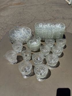 Crystal Glassware Lot; Trays, Appetizer Platters, Drinking Glasses, & More