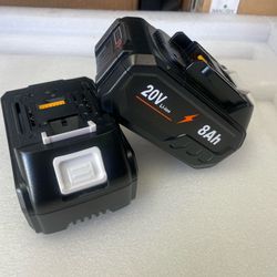 2 Pack 8.0 Ah  Lithium Battery Replacement battery for 18V Makita Tools
