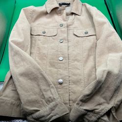 ASOS Design Regular Fit Corduroy Jacket In Stone Color Size Medium 