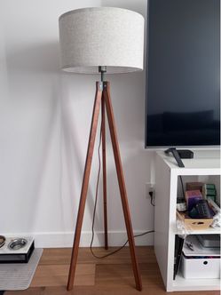 Tripod Floor Lamp with Linen Shade