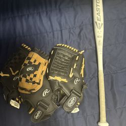 Gloves And A Bat 