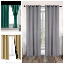 Curtains Noise Reducing Thermal Window Treatment  52x85inch
