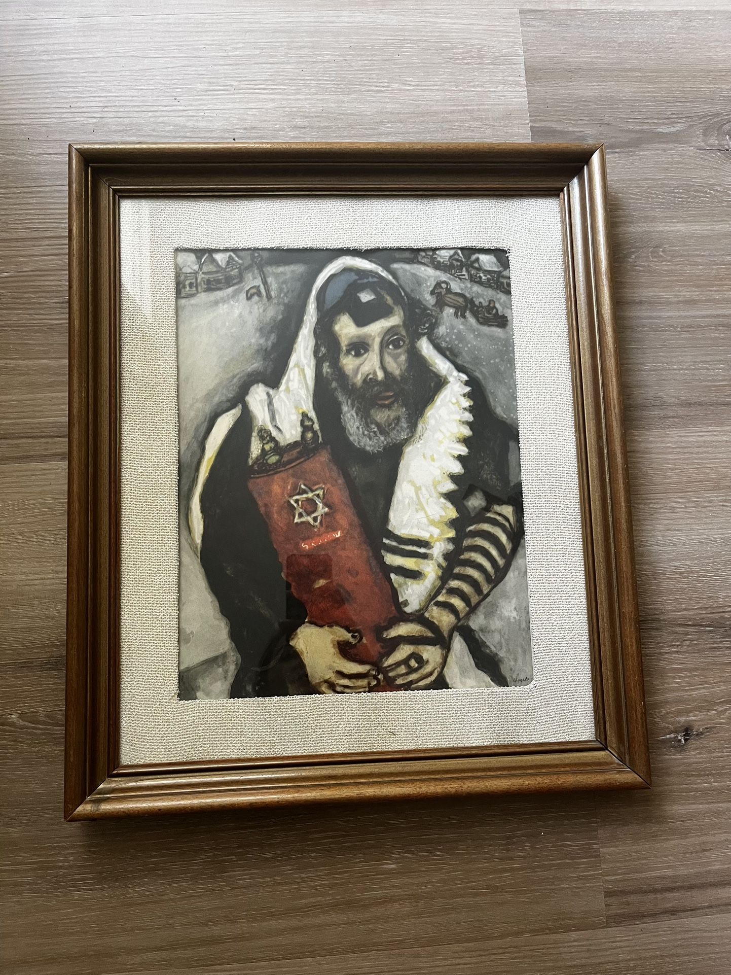 Rabbi with Torah Marc Chagall Framed Art Print- 16 x 19