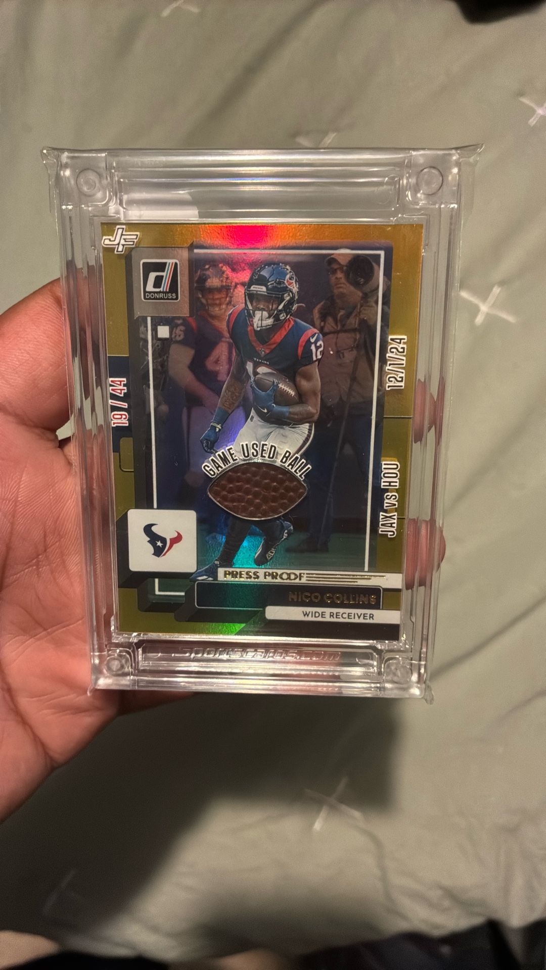 19/44 Nico Collin’s Game Used Ball Card