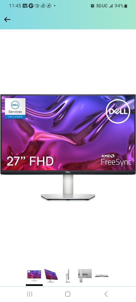 259
Dell 27-inch USB-C Monitor - Full HD (1920 x 1080 Display, 75Hz Refresh Rate, 4MS Grey-to-Grey Response Time (Extreme Mode), Dual 3W Built-in Spea