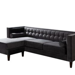 Kelly Charcoal Reversible Sofa Chaise

