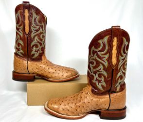 Justin Truman Full Quill Ostrich Cowboy Boots size  9EE