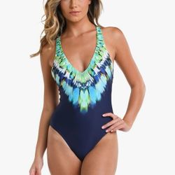 La Blanca Women's Multi Strap Cross Back One Piece Swimsuit