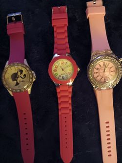 3 pink watches