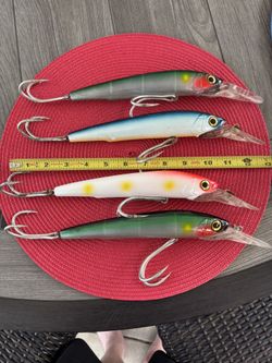 Lot Of 4 Very Large Rapala Style Trolling Fishing Lures44