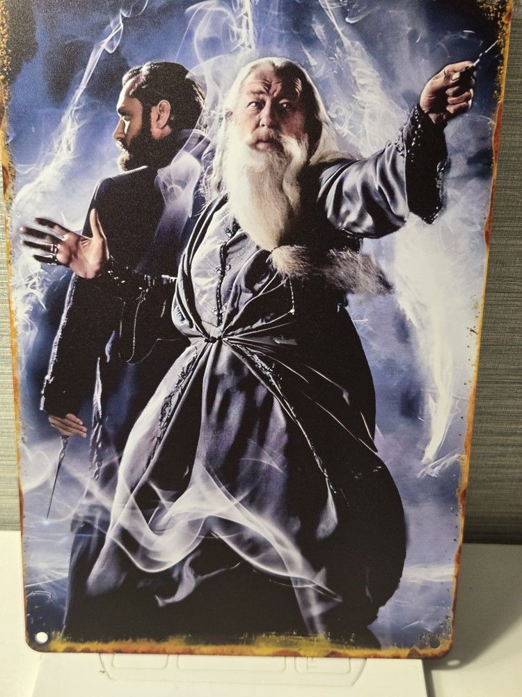 Harry Potter Albus Dumbledore Sign Tin Rustic Young Old Versions 8" x 12