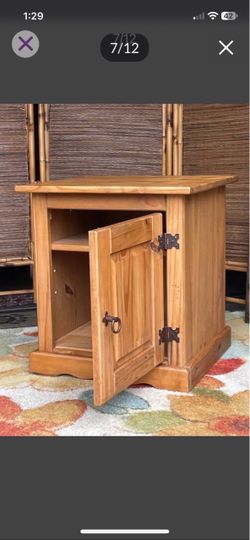 Brazilian Rustic Knotty Wood Cabinet Table - 21H x 20W x 20D - Excellent condition