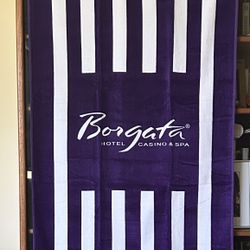 Borgata Hotel Casino & Spa Signature 2 Beach/Pool/Spa Towels Set; Striped Purple