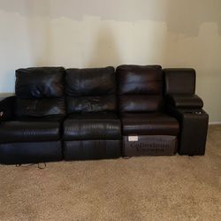 Leather Couch With Recliner $100.00