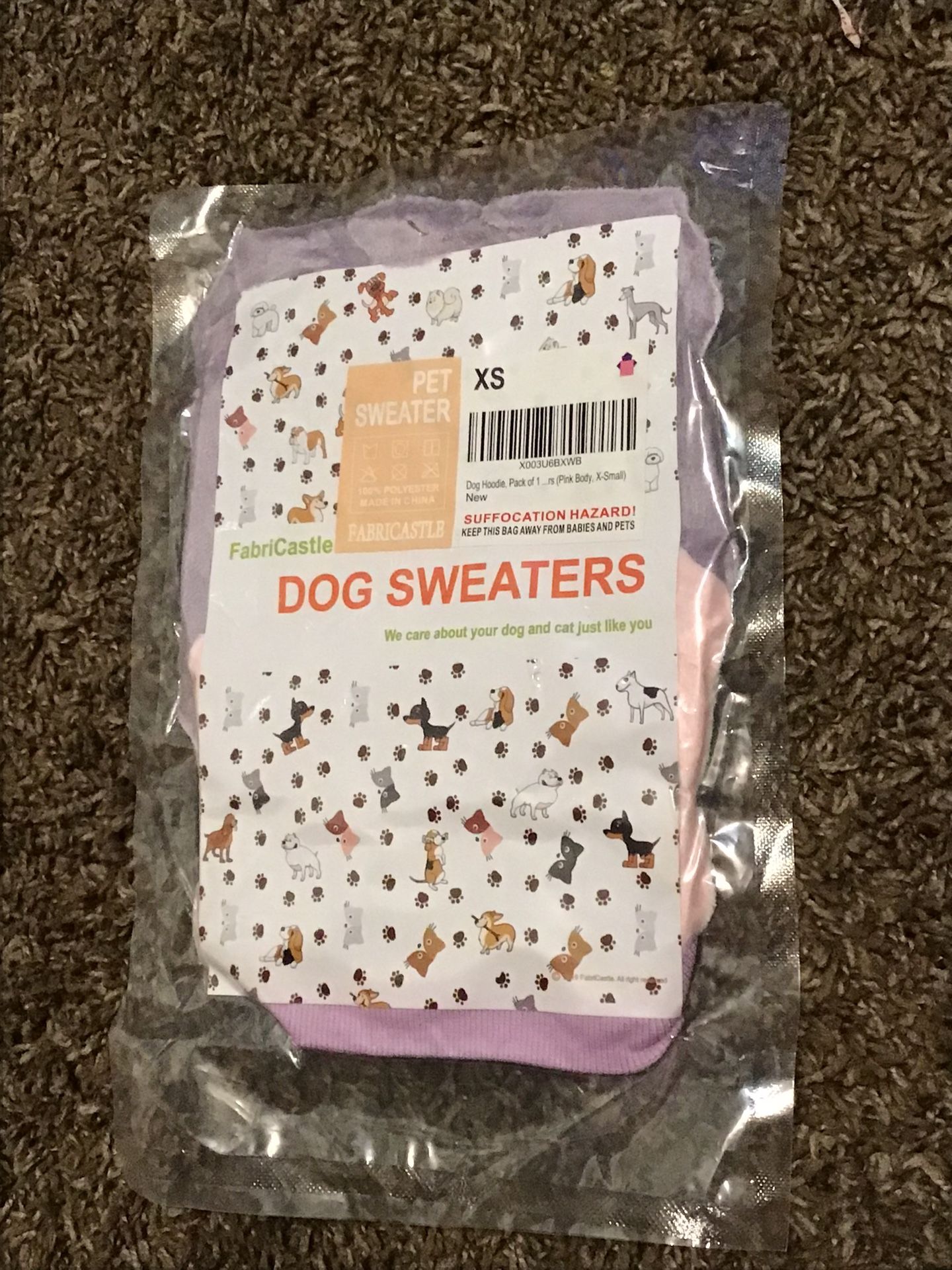 XS Dog Button Down Pink And Purple Jacket