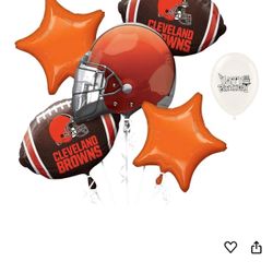  5 Piece BIrthday Balloons Browns Party Bouquet