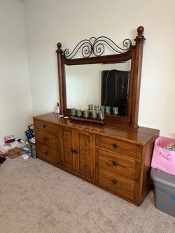 California King size bed with dresser and nightstand