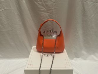 Alexander McQueen Jewelled Hobo Mini Sunset Orange Leather Knuckle Duster Bag - MINT w/ Box