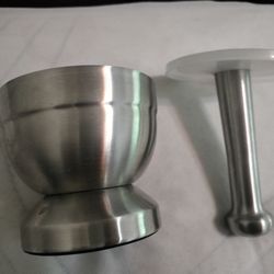 Pestle And Mortar Heavy Duty Brushed Stainless Steel Mortar And Pestle Set With Lid Spice Grinder Mixer