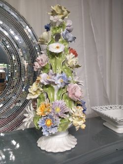 Capodimonte VIG Italian Erma Pastel Flowers 