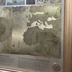 Christopher Columbus Map Framed Rare Art 