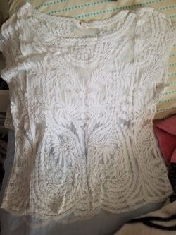 Cute mesh see thru shirt summer blouse