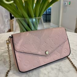 Louis Vuitton Félicie Pochette in Monogram Empreinte leather (Rose Poudre/Pink)