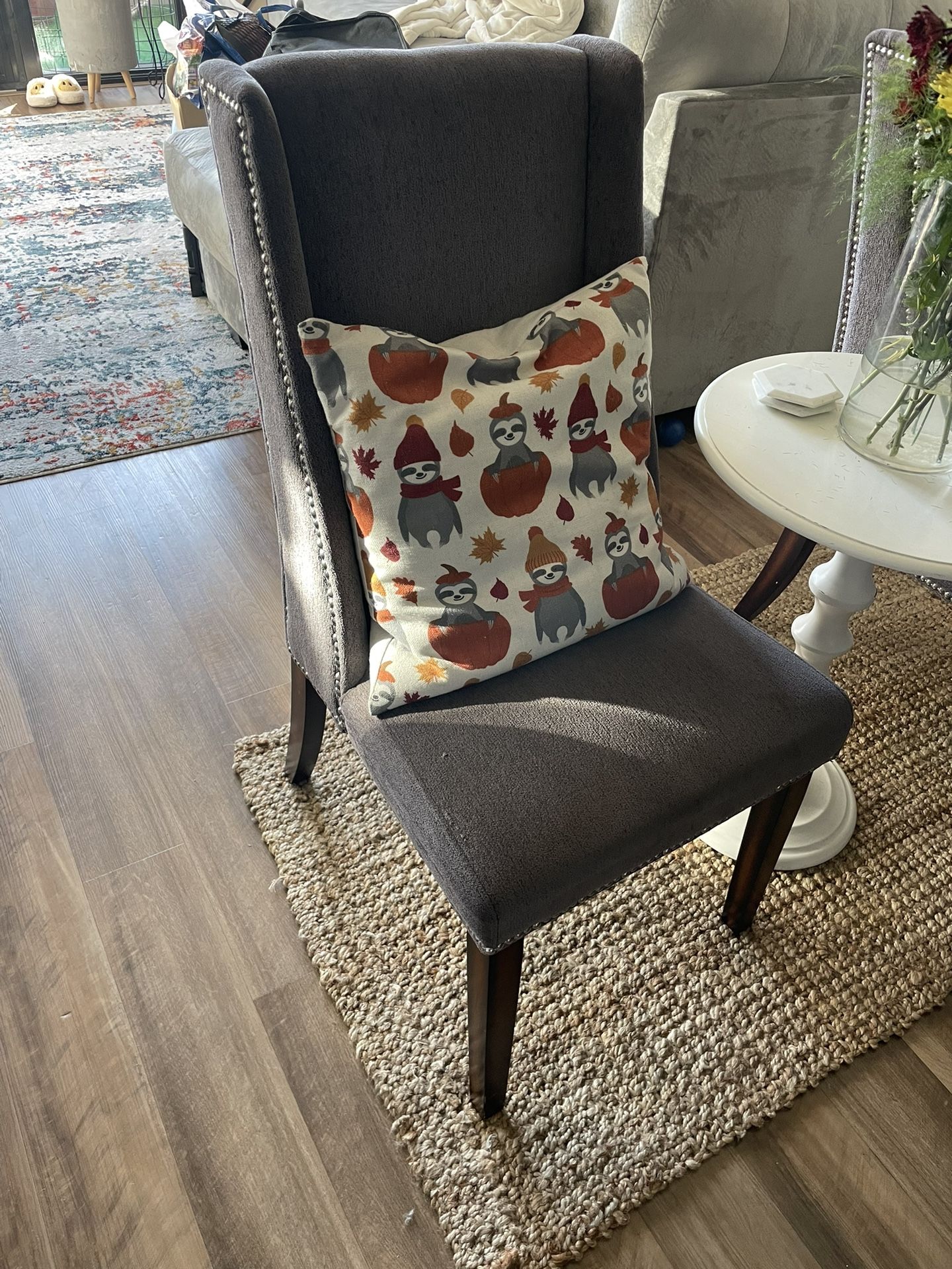 Two Accent Chairs And Center Bistro Table