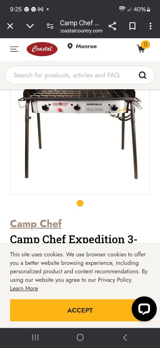 Camp Chef Expedition 3-Burner Stove with Griddle