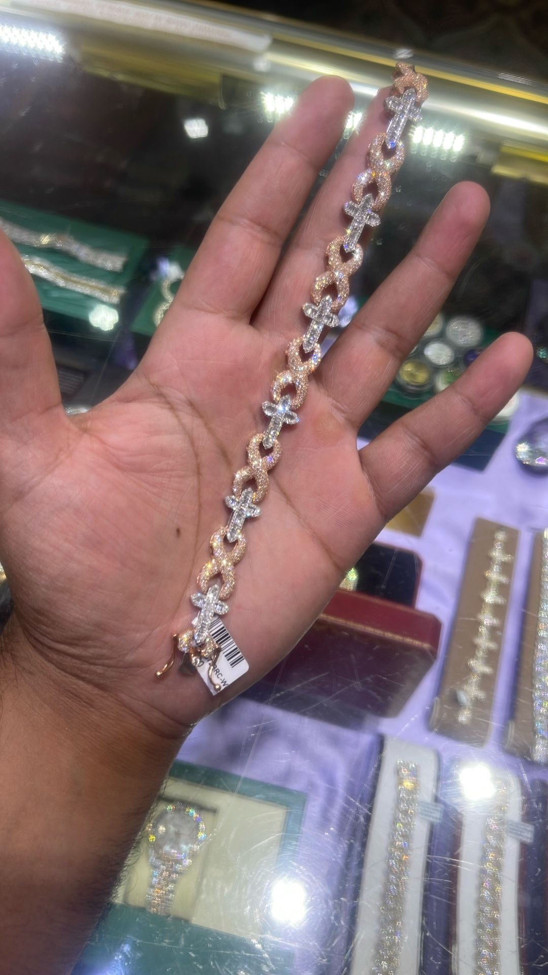 Rare Cross Infinity Diamond Bracelet 10kt Vs Clarity