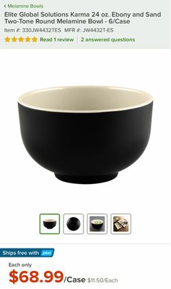 Elite Global Solutions Karma Two-Tone Melamine Bowl 6-Pack