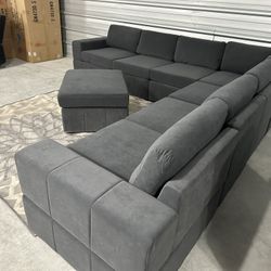 Brand New Sectional Sofa Couch Gray Fabric Modular