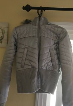 Youth Girls Small Silver Hooded Jacket by Me Jane
