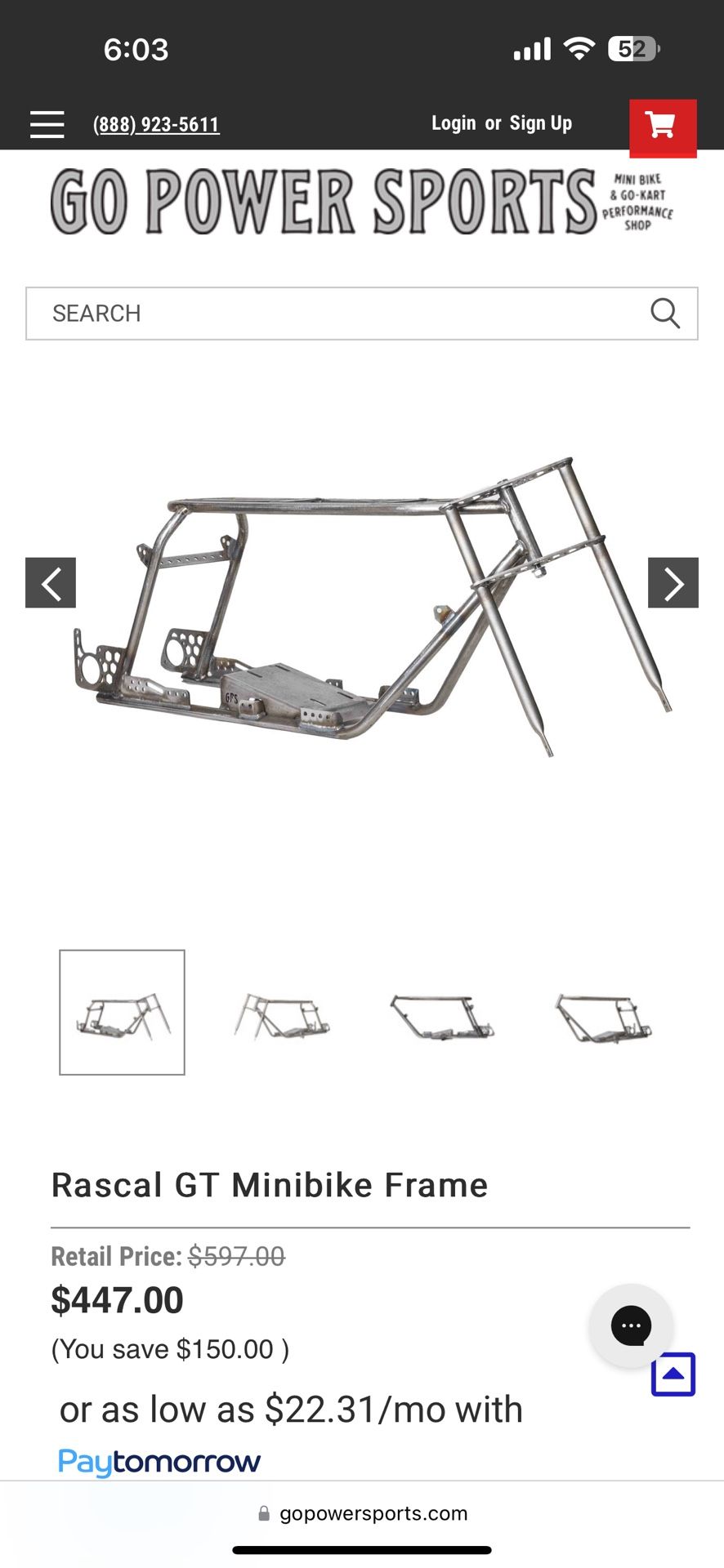 Rascal GT Mini Bike Frame