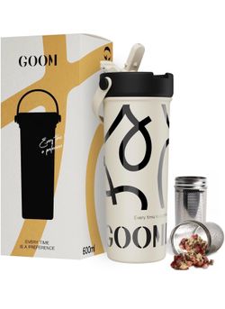 GOOM 20 OZ hot Water Thermos Insulated Tumbler Coffee Thermos Travel for hot and Cold Drinks Thermos Coffee Mug 18/10 Stainless Steel BPA FREEwith Han