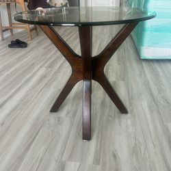 Glass Top Espresso End Tables  