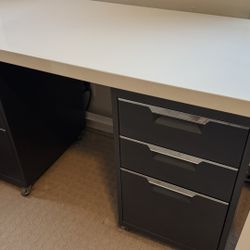 CB2 Metal White Table on Casters – Modern Minimalist Design