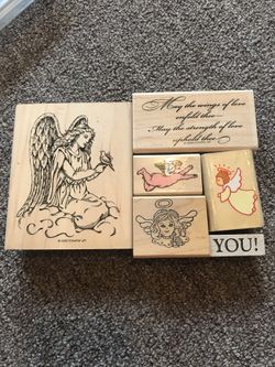 Wooden angel stamps