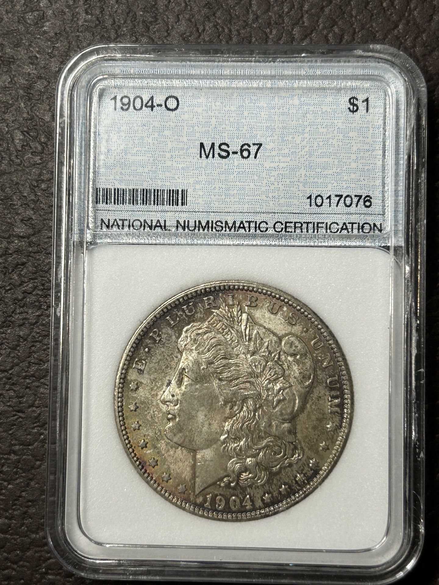 1904-O Morgan Silver Dollar $1 - Certified NNC MS67 - RARE Grade
