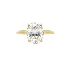 Hidden Halo Engagement Ring in 18K Yellow Gold Shimmering solitaire with thirty-eight dazzling diamonds set in a hidden halo semi mount. Total diamond