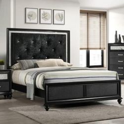 Queen Size Bedroom - Queen Size Bed Dresser Mirror Nightstand - Mattress Sold Separately 