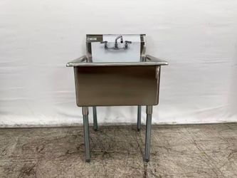 NSF 24" Stainless Steel One-Compartment Bar Sink with Faucet – 1BS-2424-318