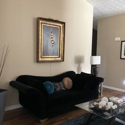 Black Velvet Sofa