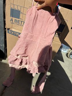 Pink Smocked Ruffle Mini Dress/Romper