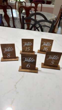 Table numbers for 20 tables