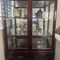 Glass wooden cabinet