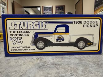 1995 Sturgis The Legend Continues 1936 Dodge Pickup Die-Cast Metal Coin Bank No. 3