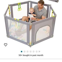 Babelio Foldable Baby Playpen - Adjustable Shape & Area