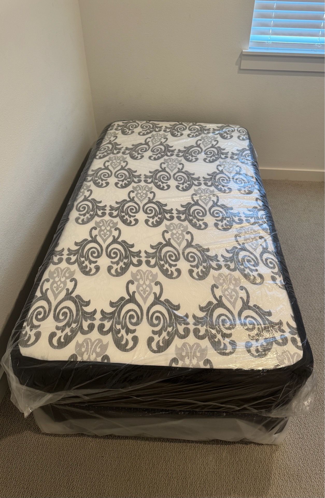 Twin size mattress and boxspring